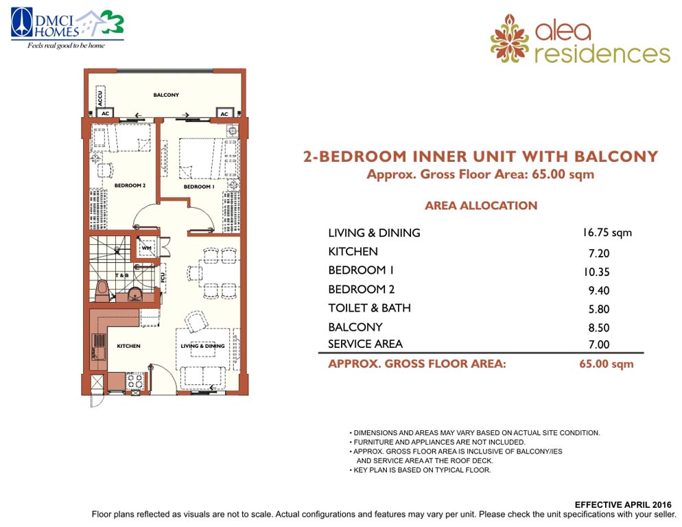 2 Bedroom - Inner Unit - 65sqm